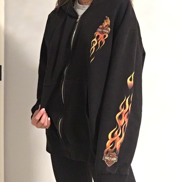 SOLD!!! Harley Davidson Zip Up Sweatshirt - Picture 3 of 4